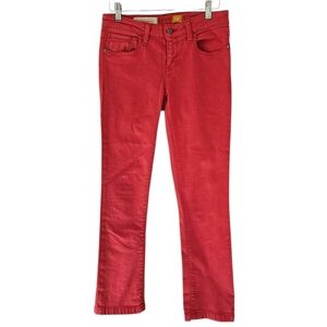 Pilcro and the Letterpress Straight Leg Jeans, Size 26, Coral/Red EUC